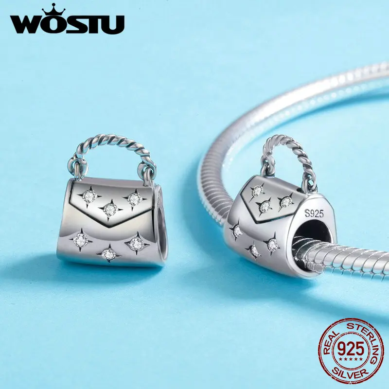 WOSTU модные из стерлингового серебра 925 пробы прозрачный кубический циркон яркая