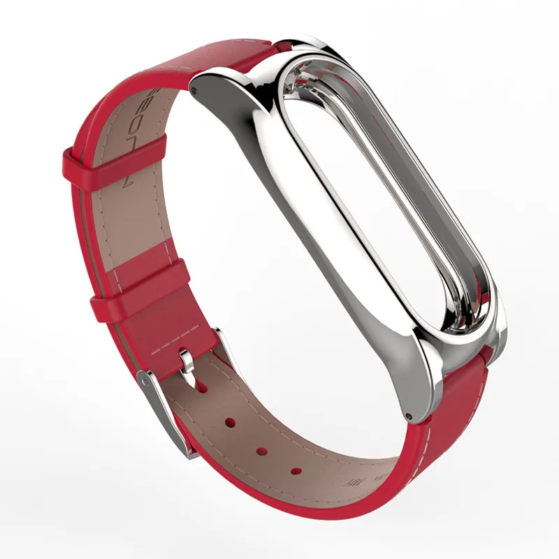 Новый кожаный металлический ремешок Xiaomi Mi Band 2 с 5 видов цветов умные браслеты