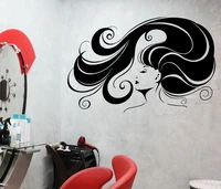 fashion beauty girl vinyl wall sticker salon hair stylist spa pvc wall decal shop decoration decal decor
