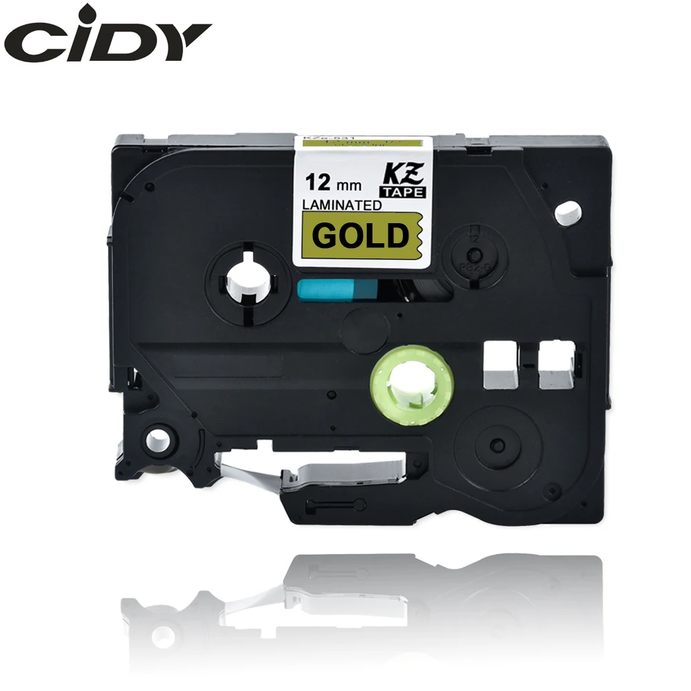 

Cidy 5pcs 12mm*8m Brother black on gold for tz831 tze-831 TZE 831 TZ-831 TZE831 P-touch label printer free shipment