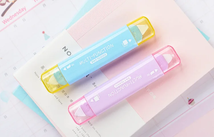 1Pcs Kawaii Two In One Mini Double Head Correction Tape Adhesive Tape Glue Learning Stationery