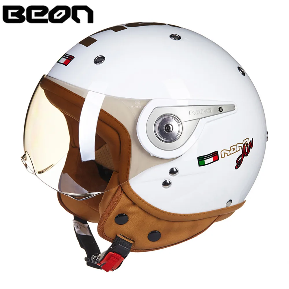 BEON moto rcycle скутер шлем 3/4 с открытым лицом винтажный шлем 11040 moto Casque Casco moto cicleta Capacete унисекс реактивные шлемы