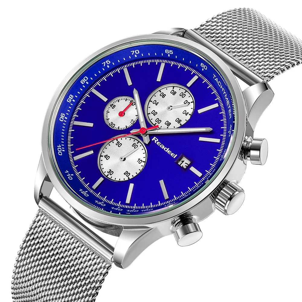 Readeel часы Для мужчин роскоши топ бренда стали водонепроницаемые наручные