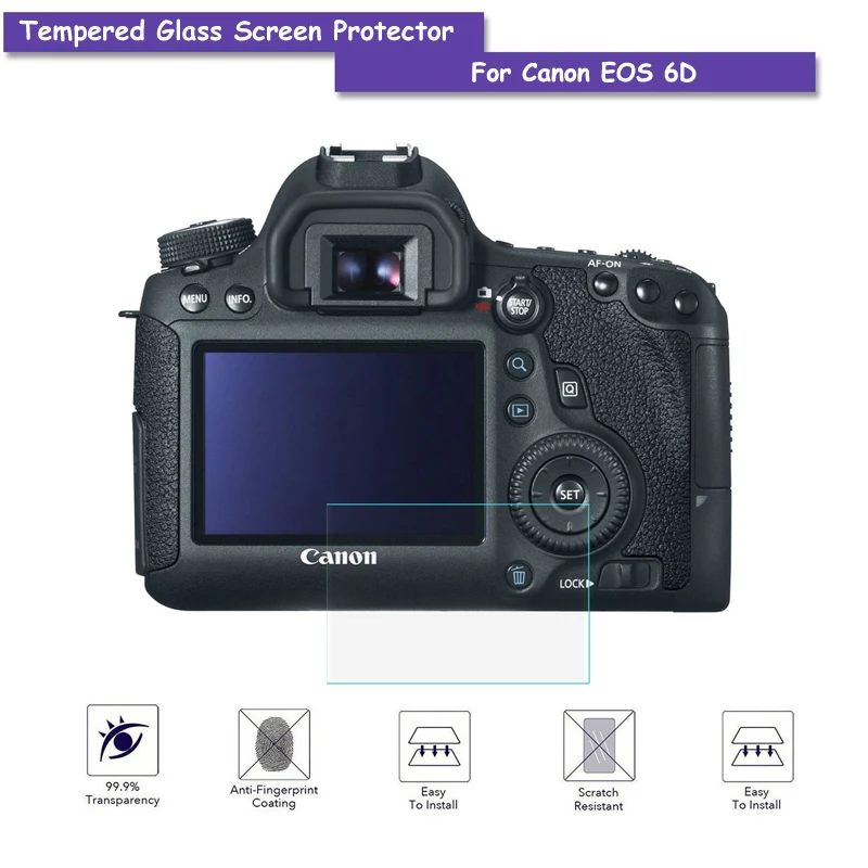 

Защитное стекло для камеры Canon EOS 6D, 9H
