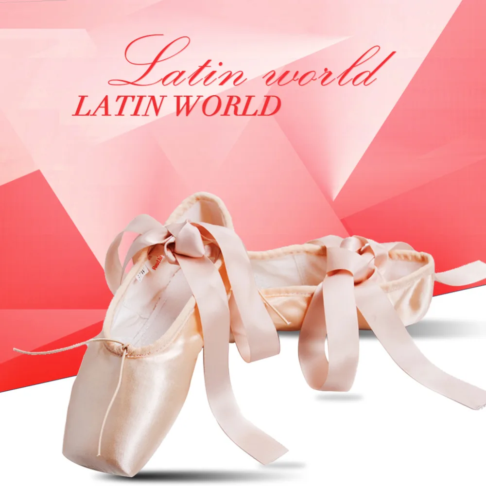 Балетные туфли с острыми носками для упражнений профессиональная Розовая обувь