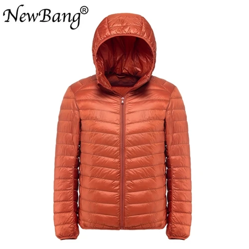 Orange NewBang Plus 9XL 8XL 7XL мужской пуховик ультра легкий пуховик Мужская ветровка пуховая Парка мужская зимняя верхняя одежда большого размера - Цвет: Orange