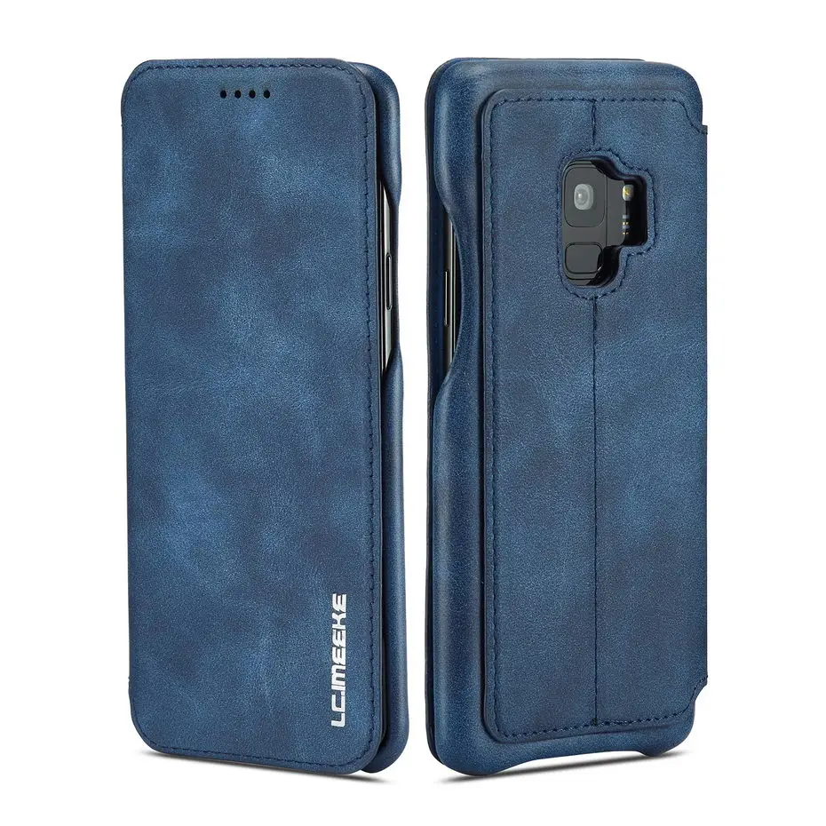 Роскошный флип-чехол для samsung galaxy S8 S7 S9 Plus Edge чехол из натуральной кожи кошелек Бизнес винтажный Чехол-книжка