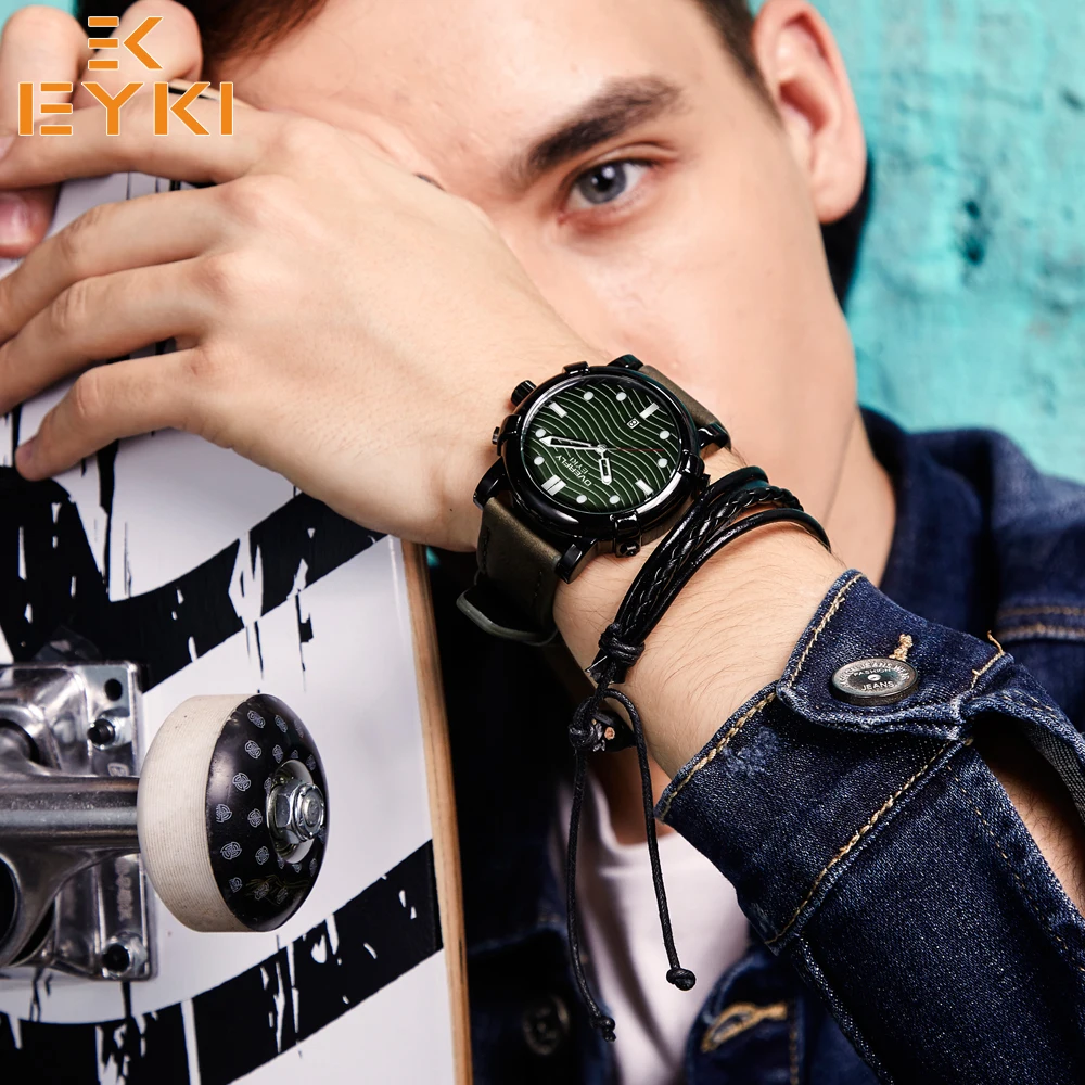 EYKI люксовый бренд Мужские Военные Спортивные часы модные повседневные мужские