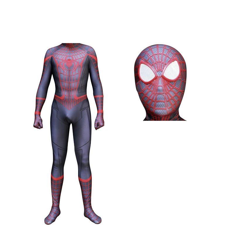 La MaxZa высокое качество супергерой Человек-паук Майлз Моралес Cos костюм боди