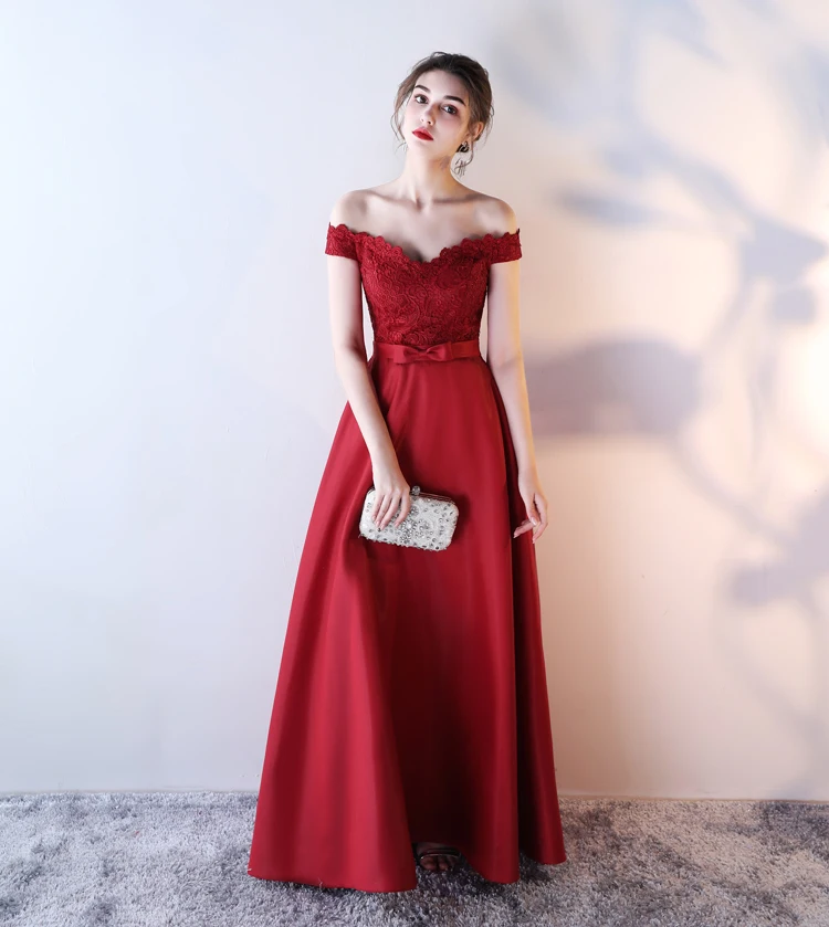 Новые высокие сапоги темно-Красного цвета платье для выпускного вечера Vestido de Festa пол Длина Вечерние вечернее платье с вырезом «лодочка платье для выпускного вечера Светоотражающие платье