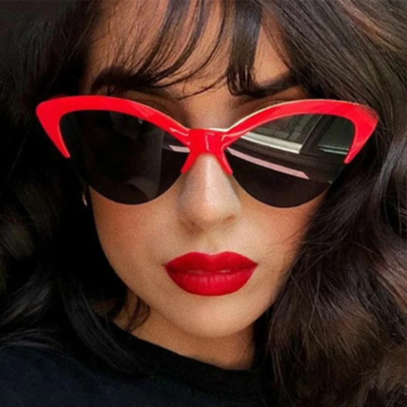 

Women Cat Eye Sexy red Sunglasses Brand Designer fashionable Butterfly shades for women classic sun glasses for women 2019