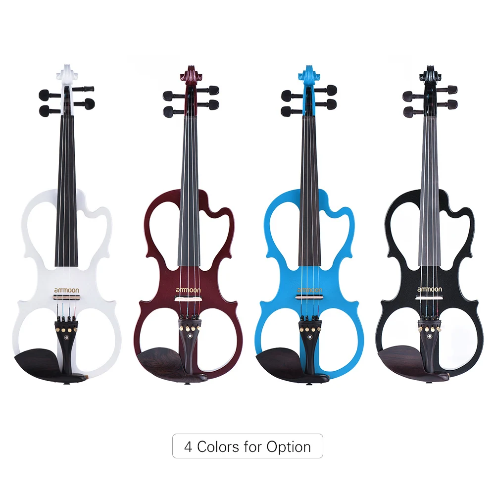 Ammoon VE 201 полный Размеры 4/4 бесшумный Электрический скрипки твердой древесины