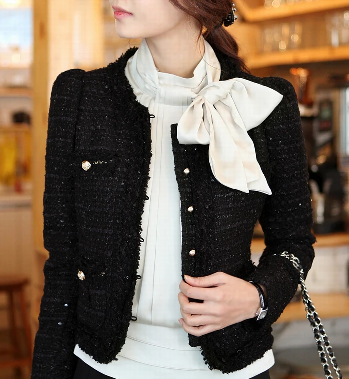 Женская короткая куртка с длинным рукавом Элегантная модная офисная для работы