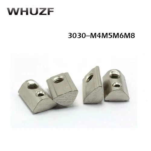 100 шт. 3030 серия резьбовые гайки M4/5/6/8 T Пружинные Т образные полукруглые эластичные