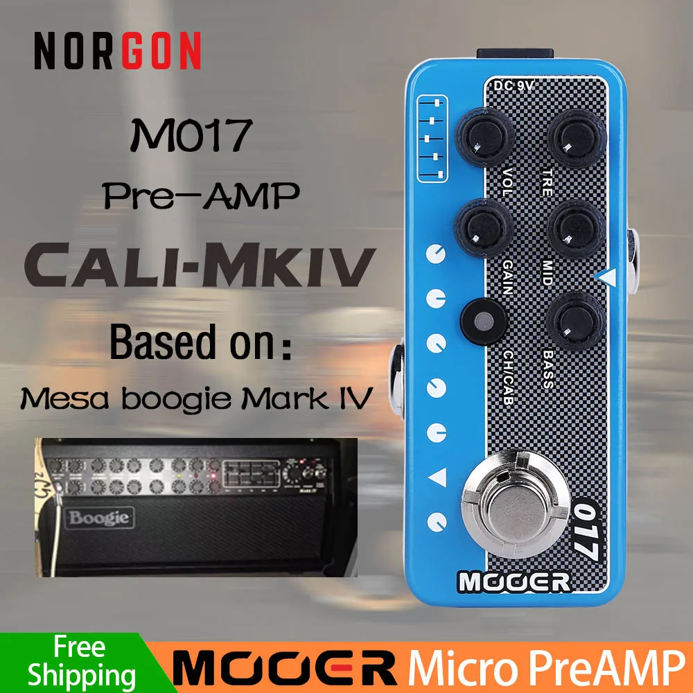 M017 Mooer предусилитель электрогитары педаль эффектов задержка реверберации аксессуары с высоким коэффициентом усиления бас микро Ампер симулятор Двойные каналы - Цвет: M017