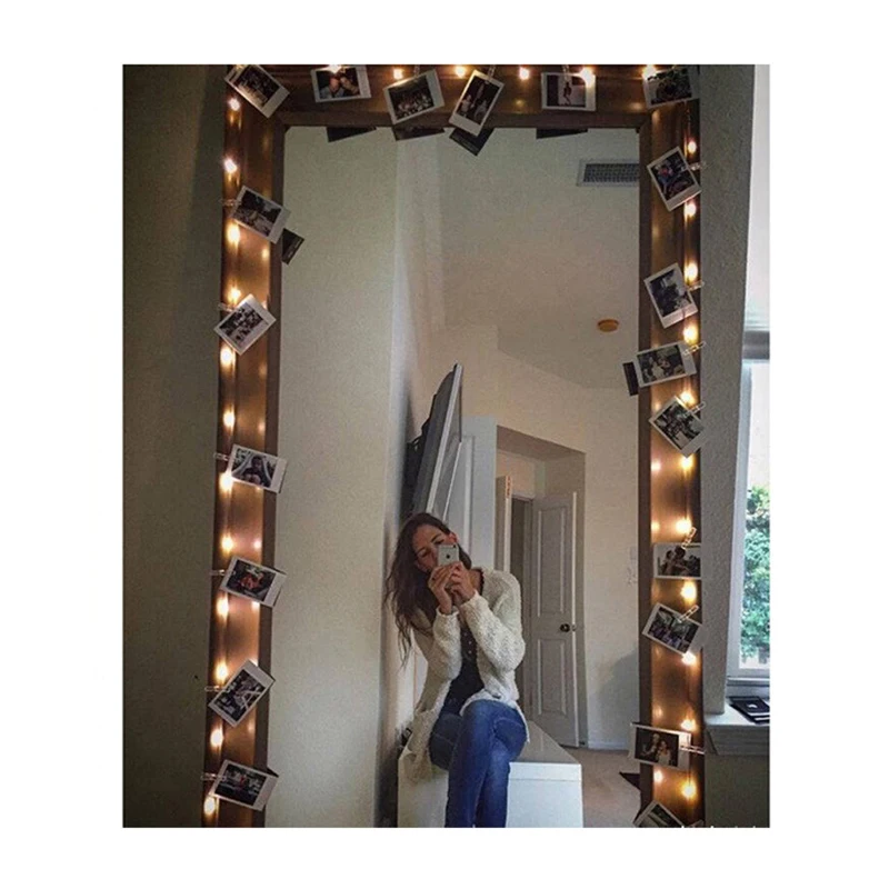 

1.2M 10 LED Card Picture Photo Clips Pegs Bright String Light Lamp Indoor Gifts