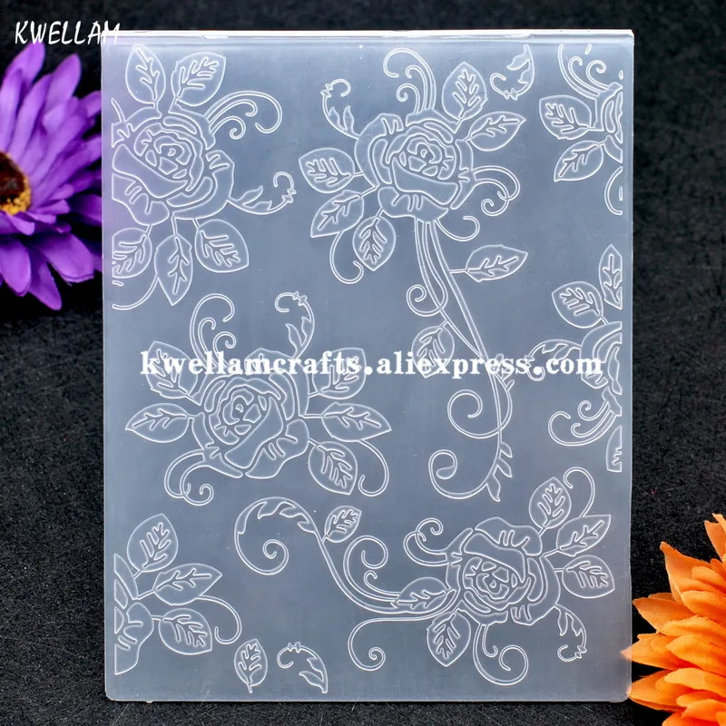 Роза Свадебные украшения Пластиковые тиснения папка для скрапбукинга DIY альбом