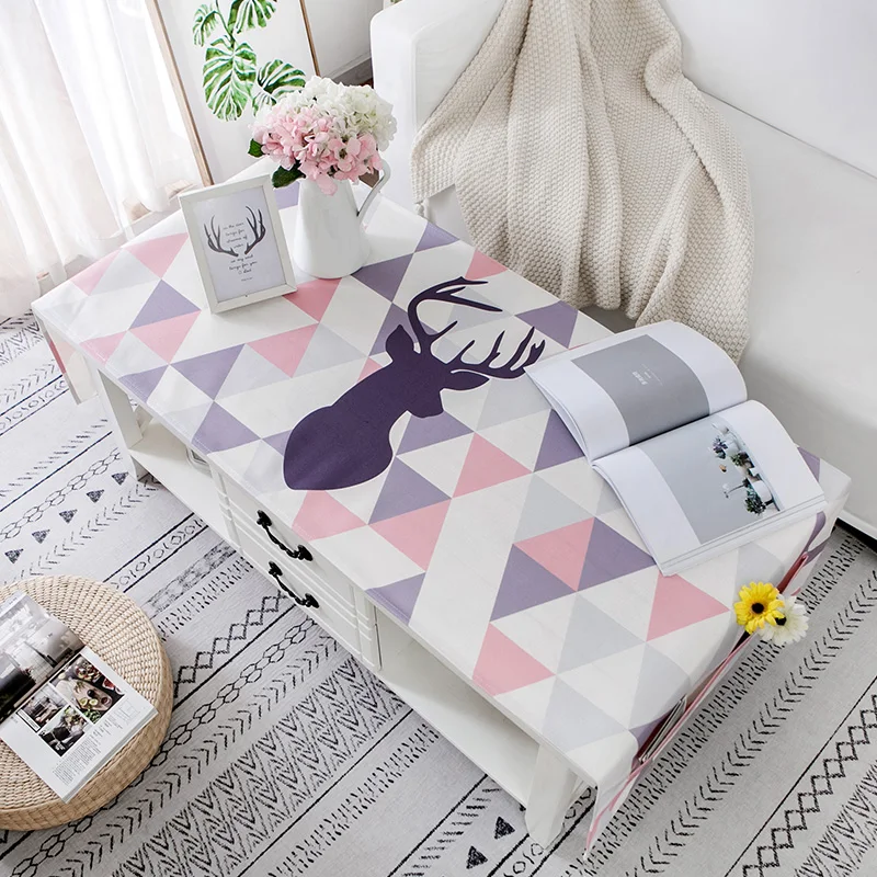 Чехол для чайного стола из хлопка и льна с маленькими листьями ладонями лосем