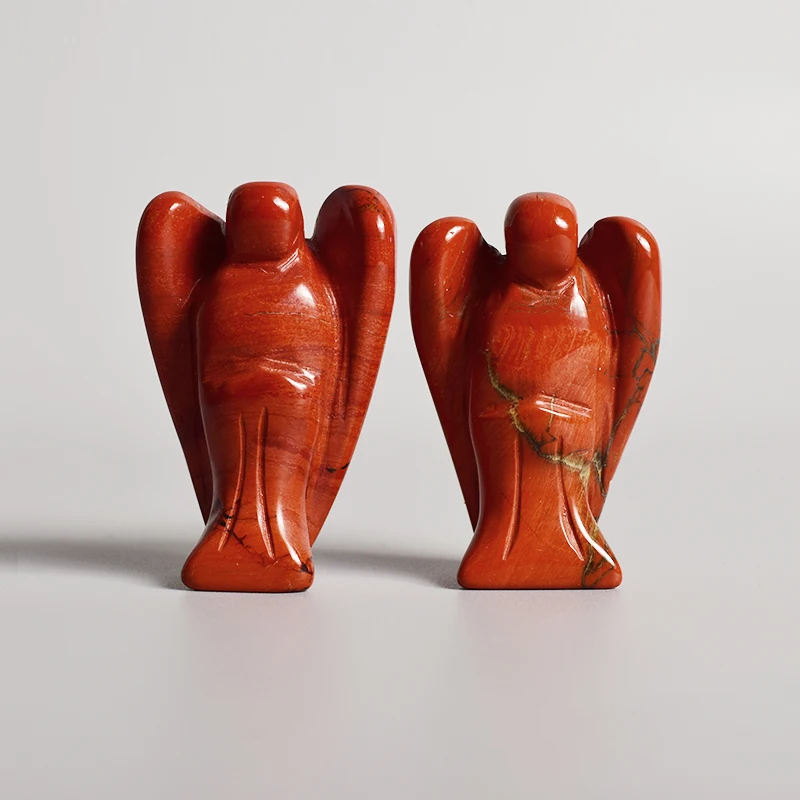 1 шт. резные фигурки ангелов из красного яшмы ручная работа полудрагоценные для