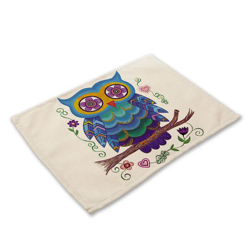1 шт. платье с милой совой для девочек узор обеденный стол коврик из хлопка и льна