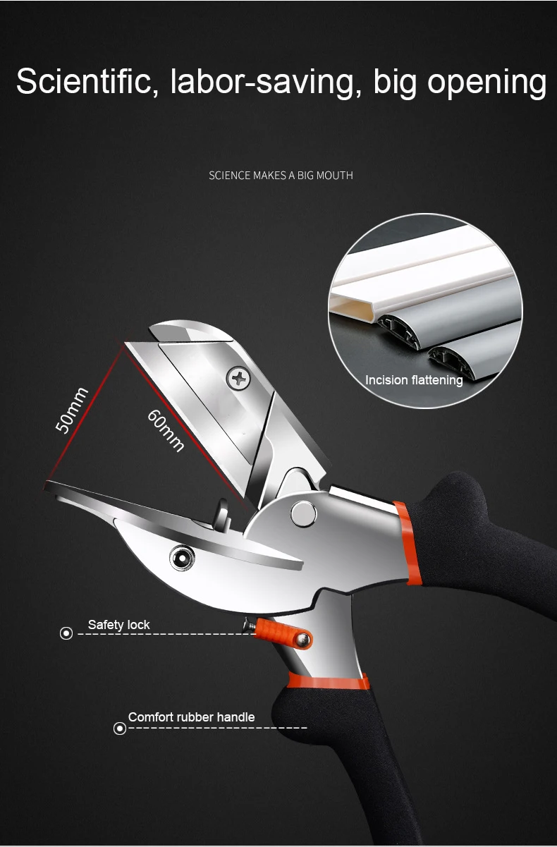 

multifunction Scissors Angle Shear 45 Degree To 135 Degree Miter Cutter Hand Shear Multifunctional PVC PE Plastic Pipe Scissors