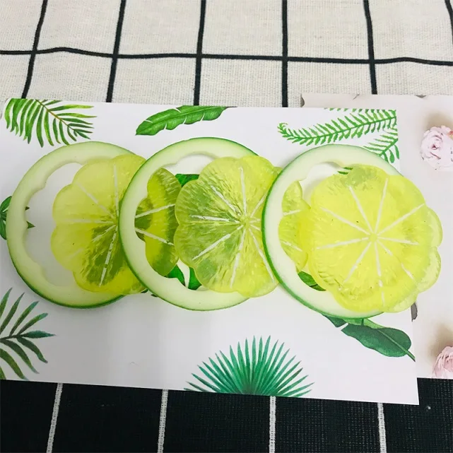 yellow lemon circle 3 шт высокое искусственное фруктовое поддельное моделирование клубника модель манго Орнамент Ремесло фотографии реквизит Рождественское украшение для окон - Цвет: yellow lemon circle