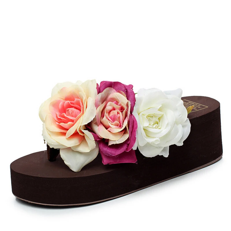 Женские туфли в летнем стиле сандалии виде маффинов вьетнамки на скошенной