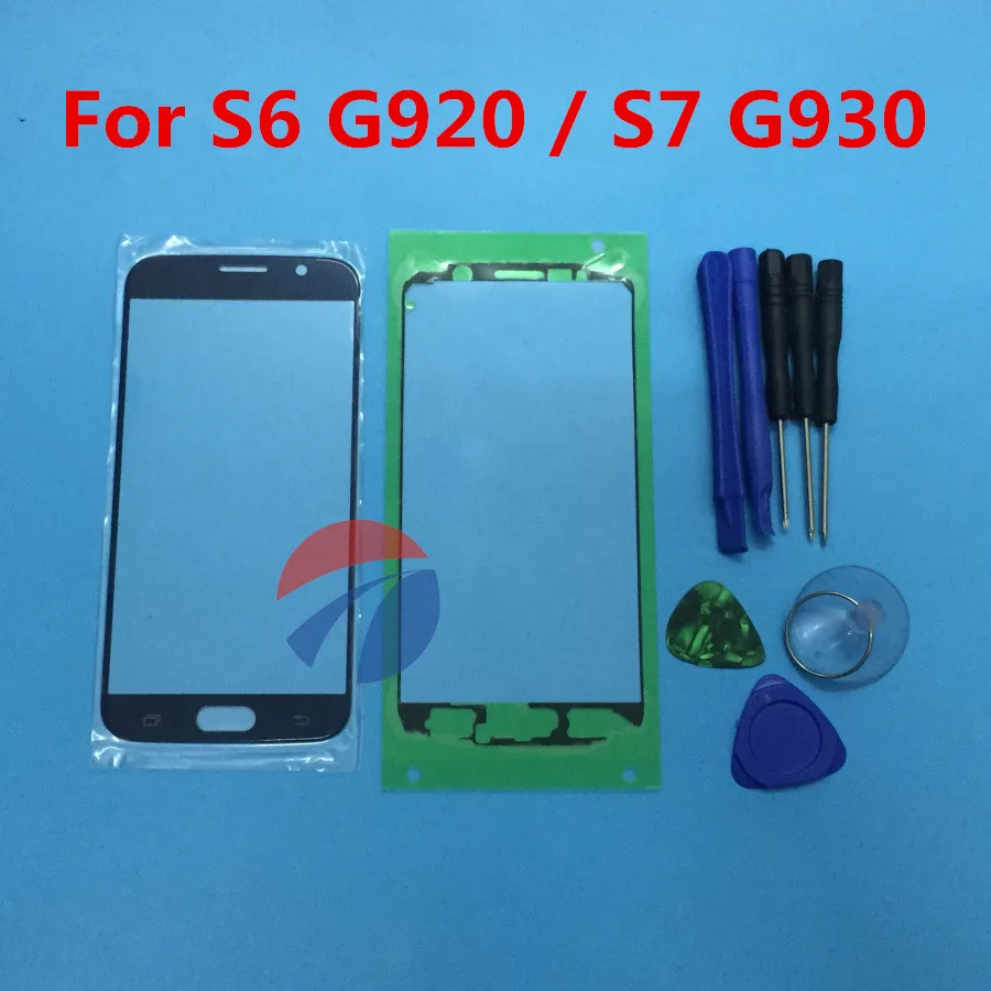 Замена внешнего стекла для samsung galaxy S6 G920 G920F S7 G930 G930F сенсорный экран Переднее стекло Внешний объектив с инструментами и клеем