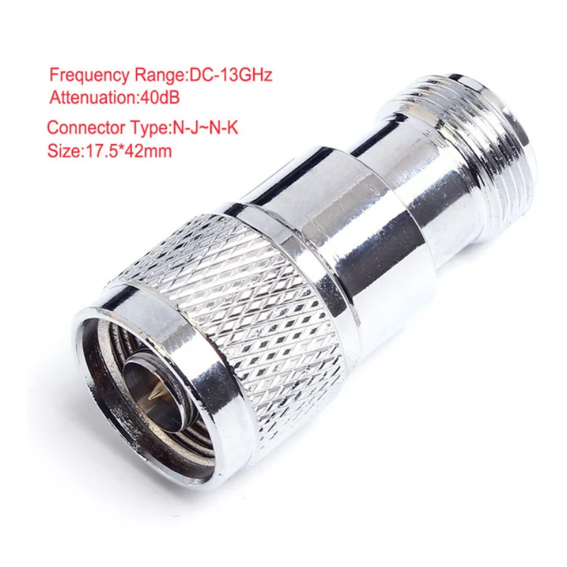 40dB Attenuator 10dB 20dB 40dB аттенюатор DC-13GHz SMA N разъем коаксиальный Фиксированный аттенюатор 5 Вт 50 Ом аттенюатор Sma Sttenuator Kit - Цвет: 40dB Attenuator