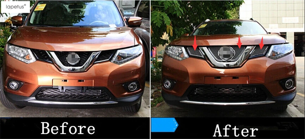Lapetus аксессуары для Nissan X-Trail X Trail T32 Rogue- сотовый Стиль передняя решетка гриль сетка крышка комплект отделка