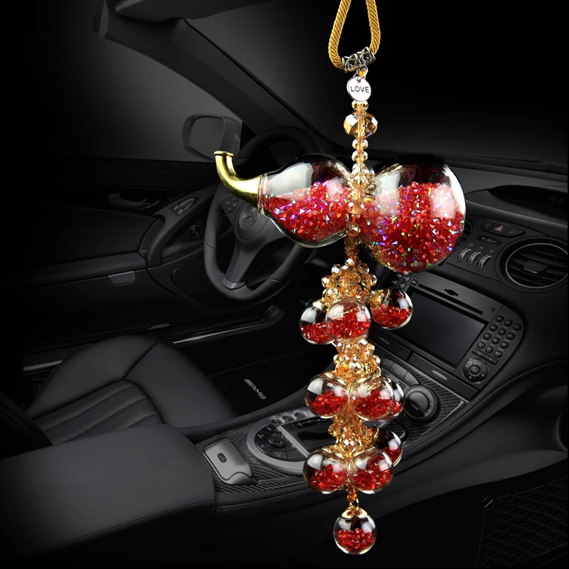 Bling glass Grourd Fillable с яркими стразами автомобильный Декор интерьера настенные вешалки 6 цветов DEC137