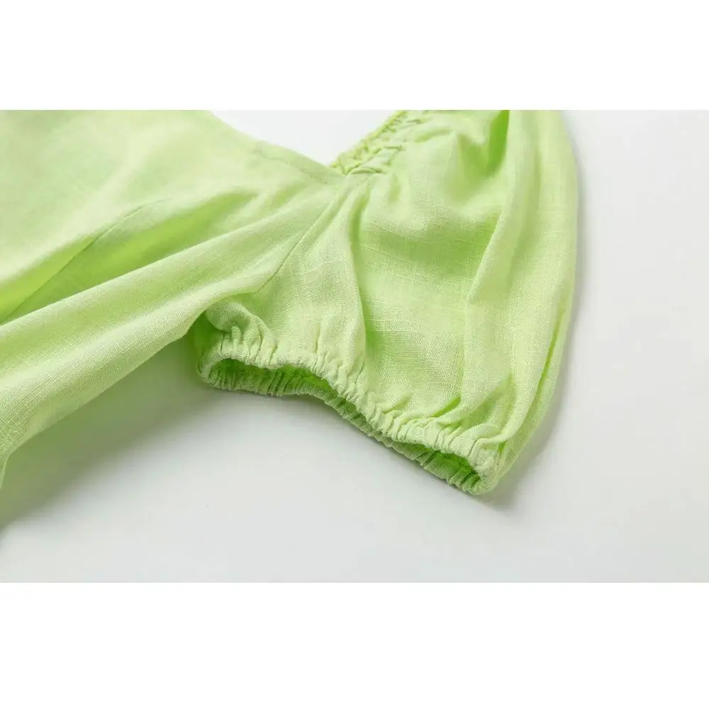 Женское летнее платье элегантное зеленое сексуальное мини-платье с поясом