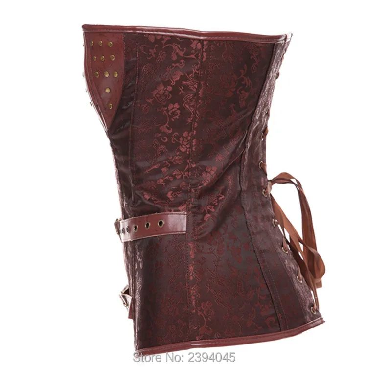 Новая латексная готическая одежда сексуальный коричневый стальной корсет для