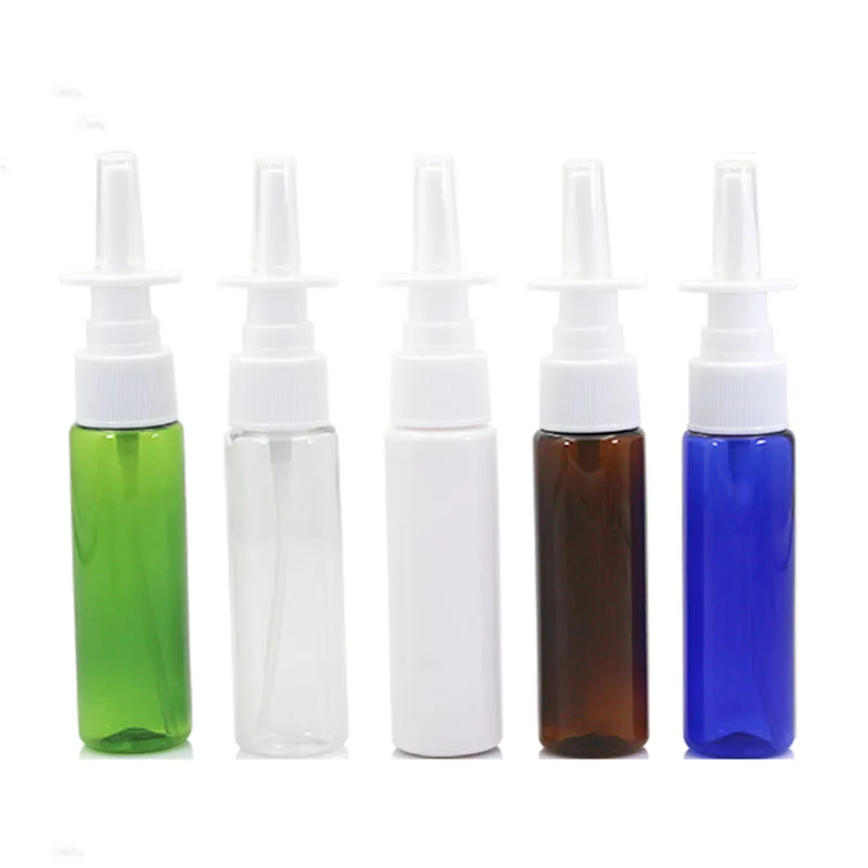 

Plastic Bottle 30ml Straight Spray Bottle Transparent Medicine Packaging White Spray Bottle Plastic Brown Liquid Container 50pcs