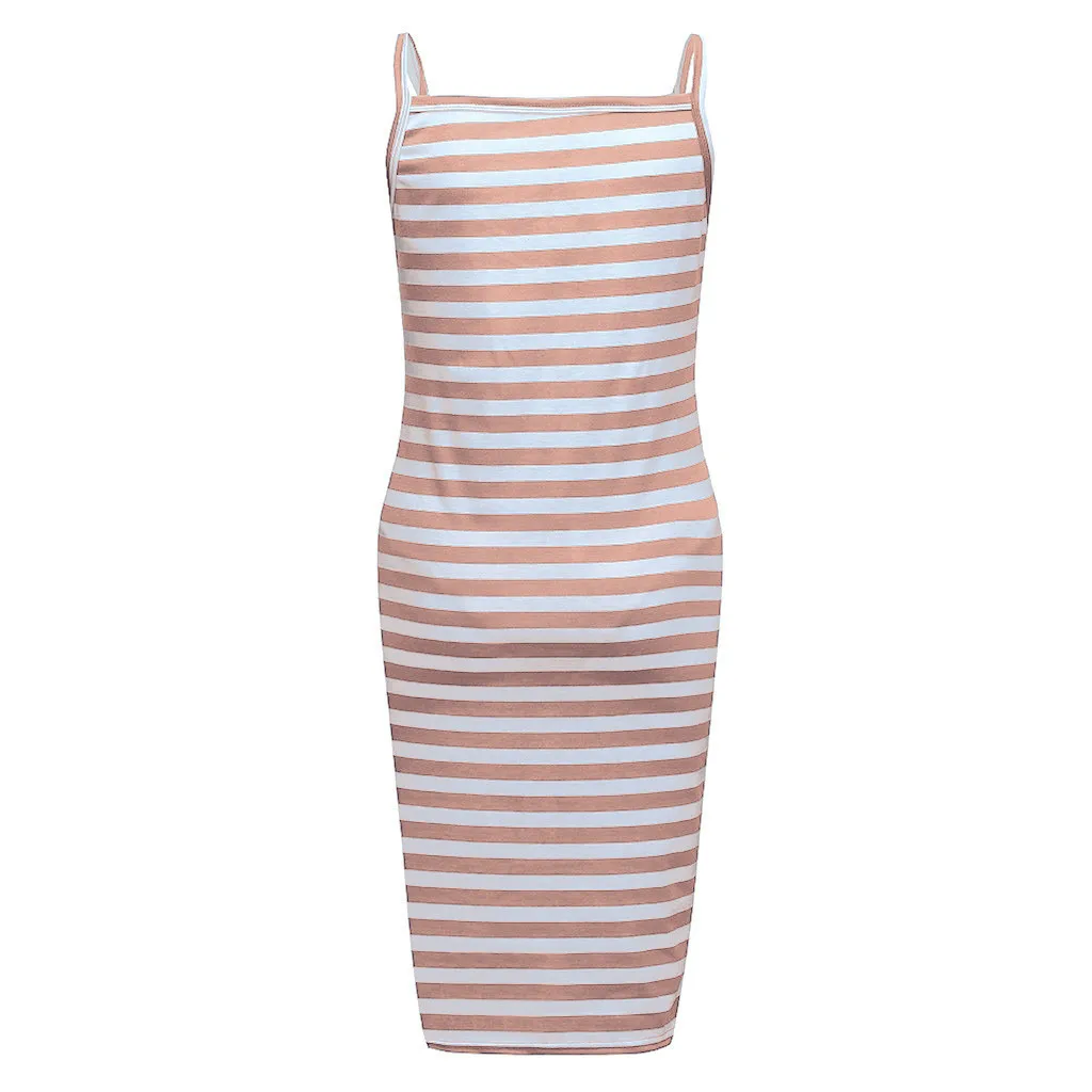 SAGACE maternity dresses pregnants dress sleeveless striped print breastfeeding sundress pregnancy #42|Платья| |
