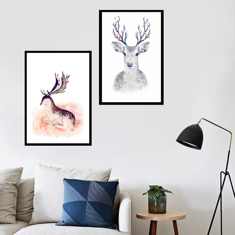Настенная картина на холсте с короной лягушкой оленем лисой львом|painting poster|posters and