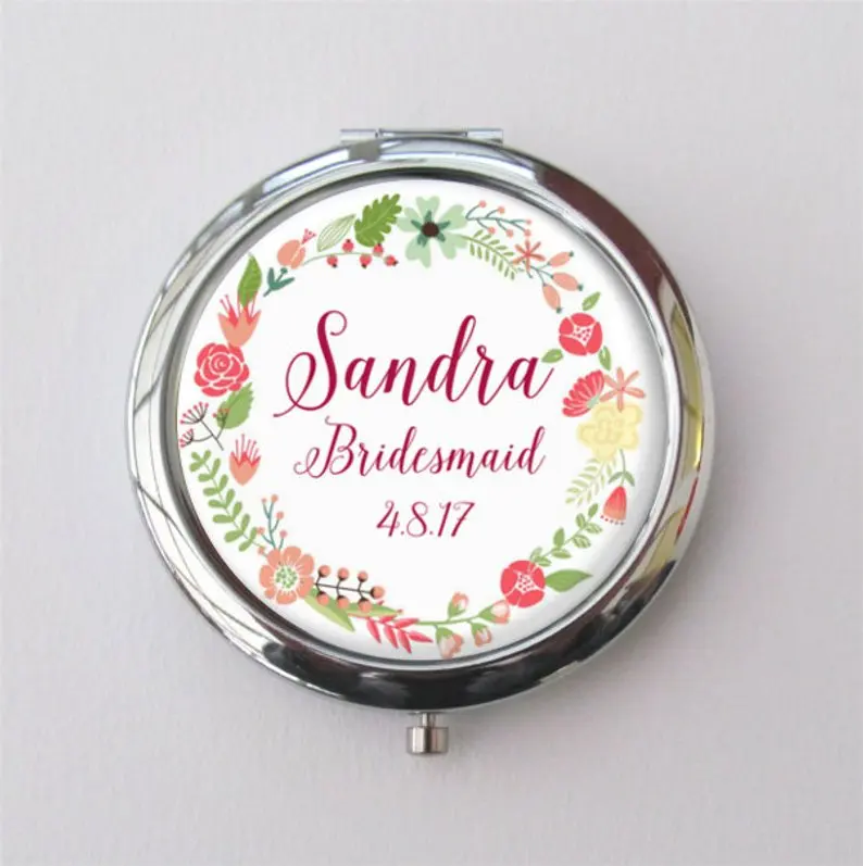 Портативное компактное зеркало с надписью на заказ для матери невесты или