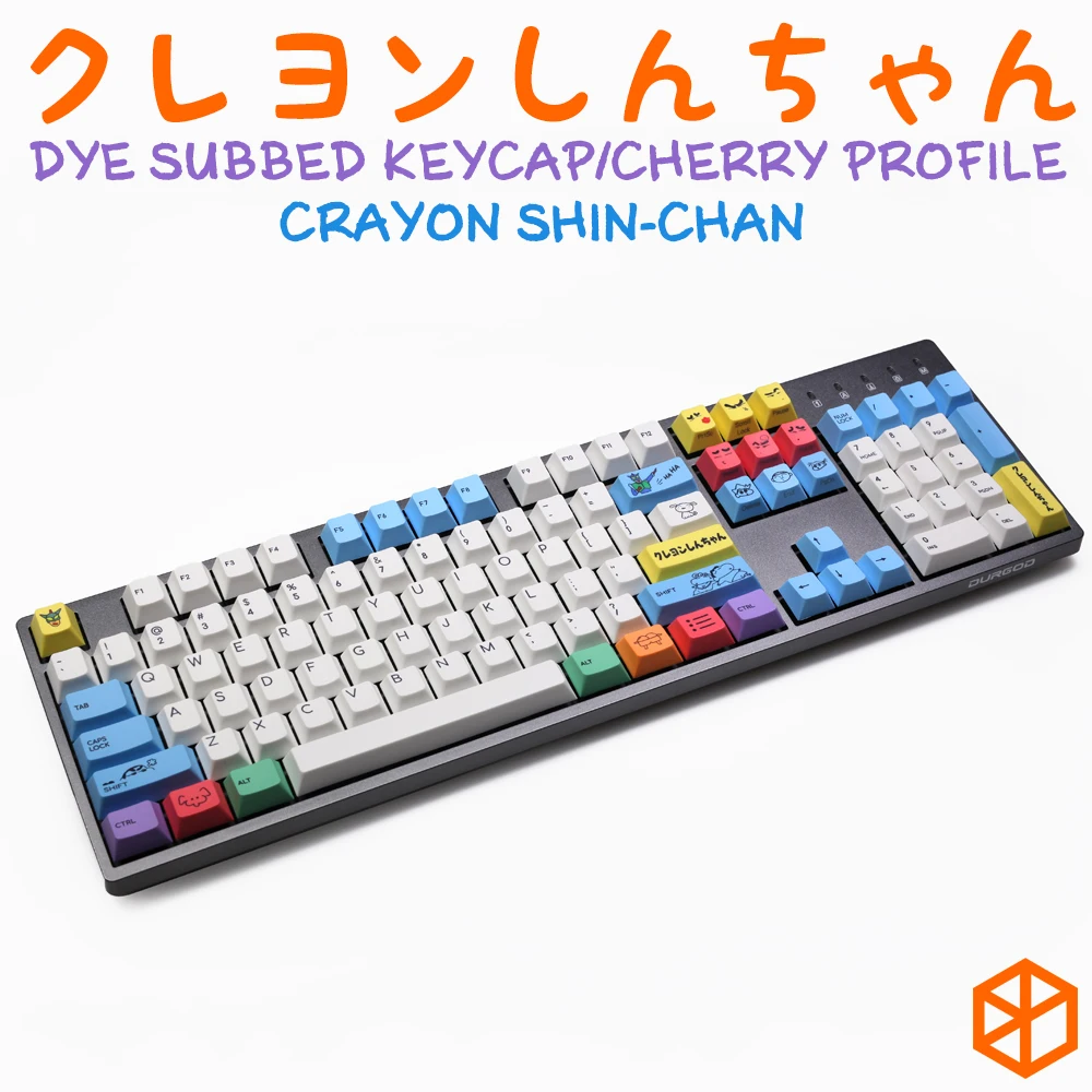 Вишневый профиль краситель Sub Keycap набор PBT пластиковый мелок Shin-chan для механической клавиатуры Белый Синий gh60 xd64 xd84 xd96 87 104