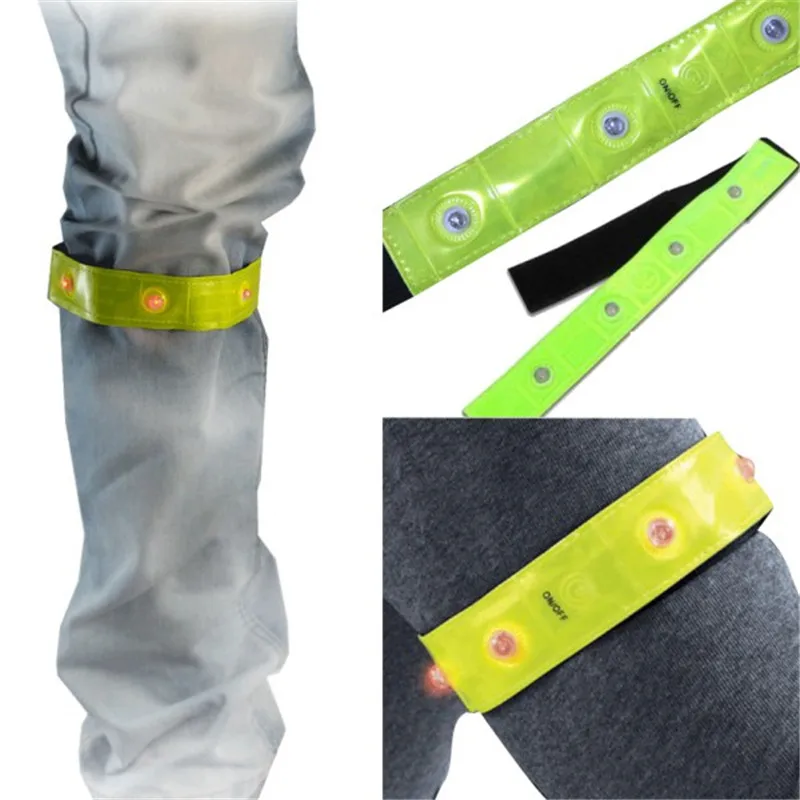 Защитные Уличные Светоотражающие Желтые Повязки на руку красные светодиодные