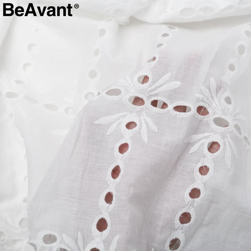 Beavant 2018 с открытыми плечами сексуальное платье Весна Женщины выдалбливают Белое
