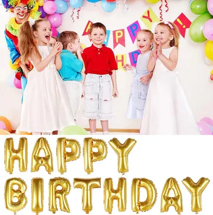 16 дюймов с днем рождения буквы в форме шариков 13 шт./лот воздушный шар украшения