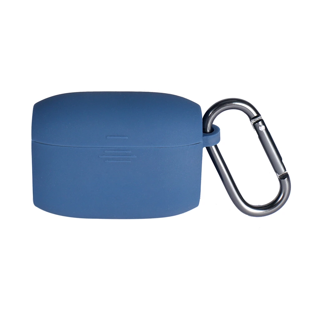 Silicone Protective Case for Jabra Elite 65t Wireless Sports Headset Charging Box Anti-shock Earphone Case Shell with Carabiner