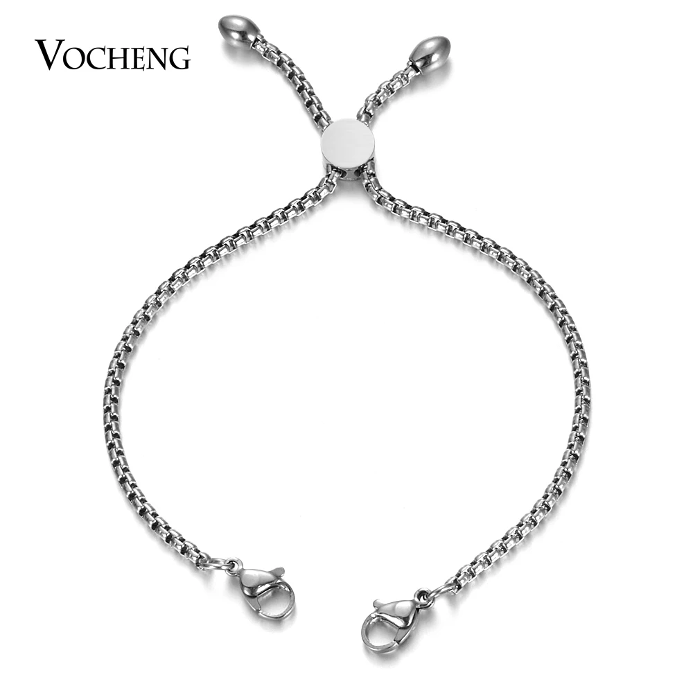 

10pcs/lot 2.5mm 316 Stainless Steel Adjustable Slide Bracelet Lobster Clasp Charm Bracelet for Women VA-802*10