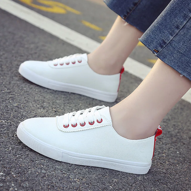 Женские кроссовки на шнуровке повседневная обувь парусиновые эспадрильи Белая