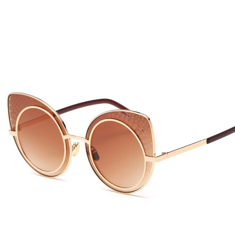 Дамы негабаритных солнцезащитные очки Для женщин кошка глаз женский Винтаж