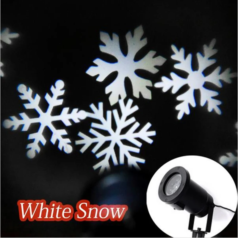 Рождественский движущийся Снежинка светодиодный Ландшафтный прожектор