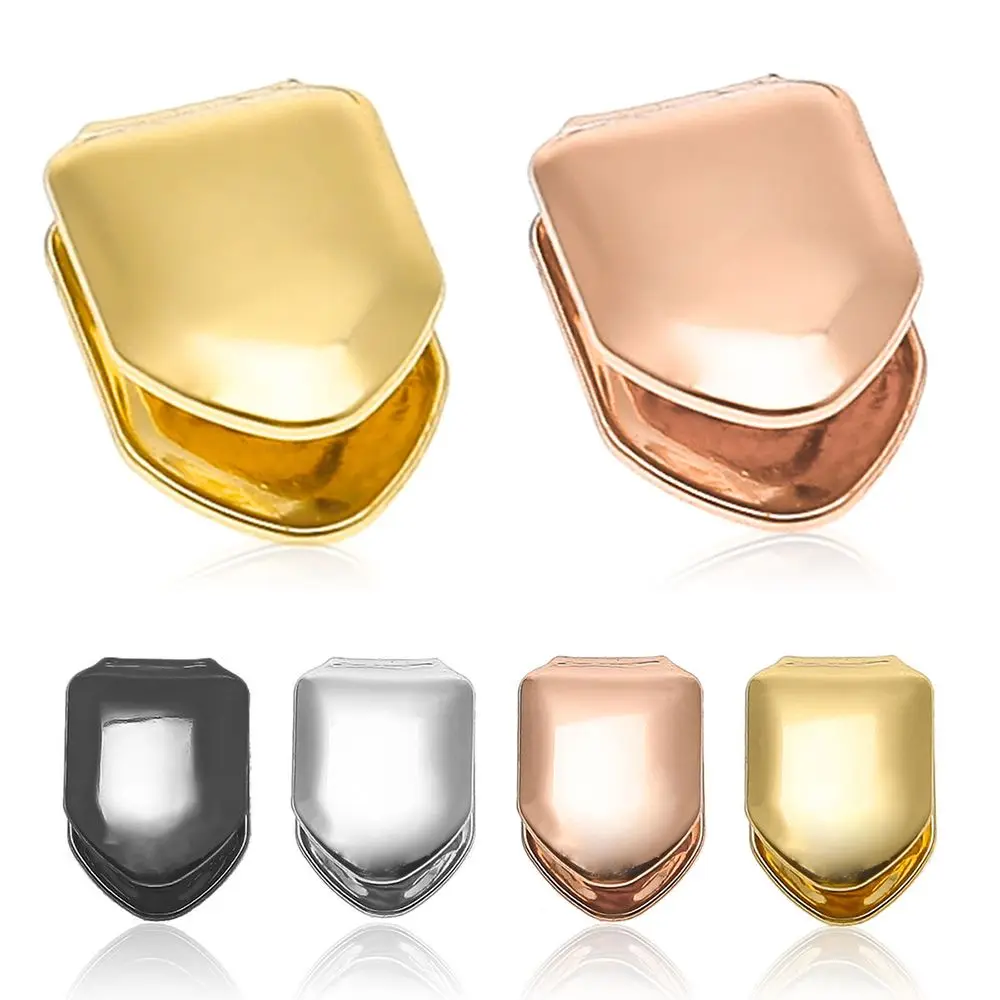 

Single Fake Grills Teeth Golden Color Hip Hop Tooth Cap Top Bottom Jewelry Gifts Bling Teeth Silver Plated Tooth Braces Veneers