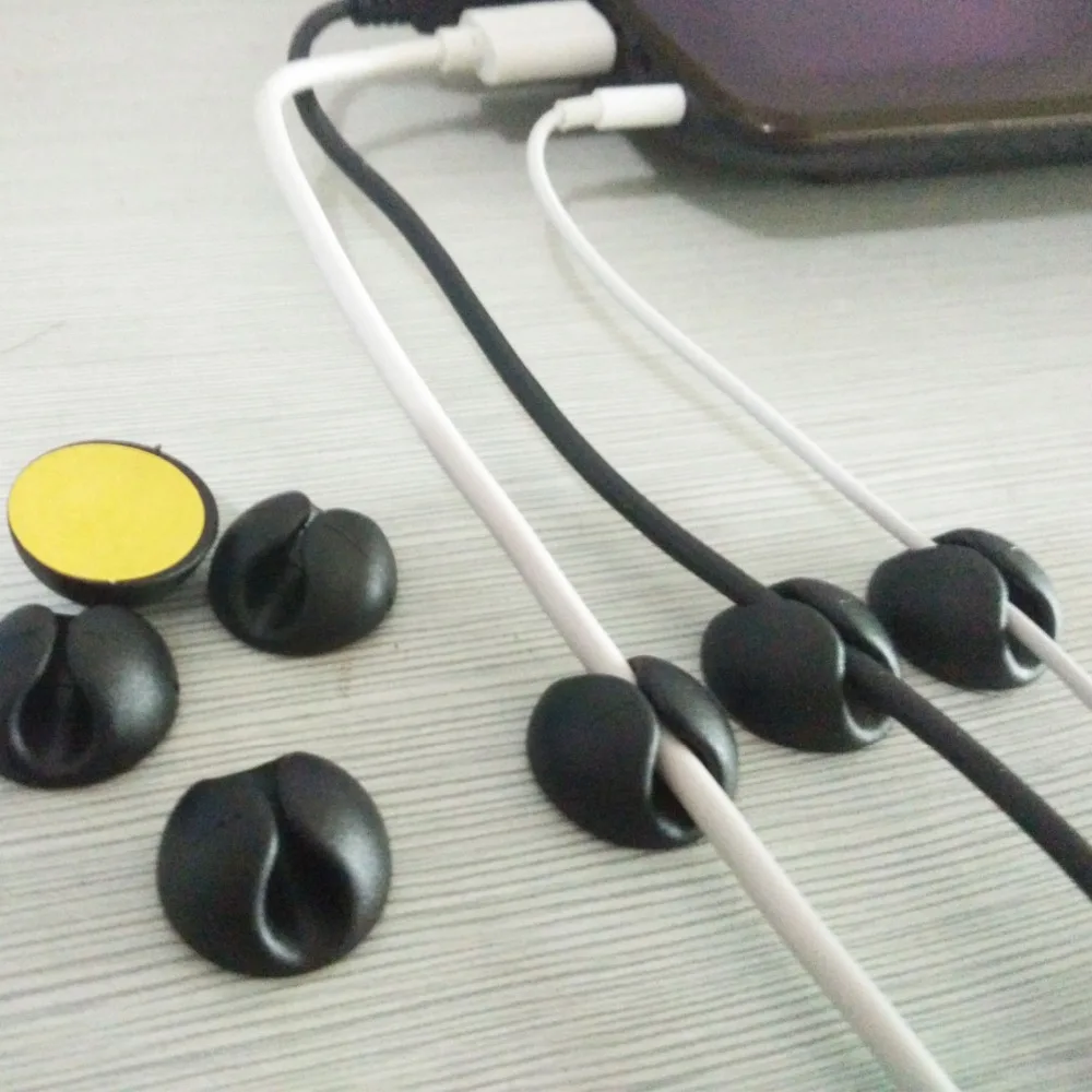 10 шт./лот Жесткий Пластиковый черный кабель Организатор Кабельный зажим