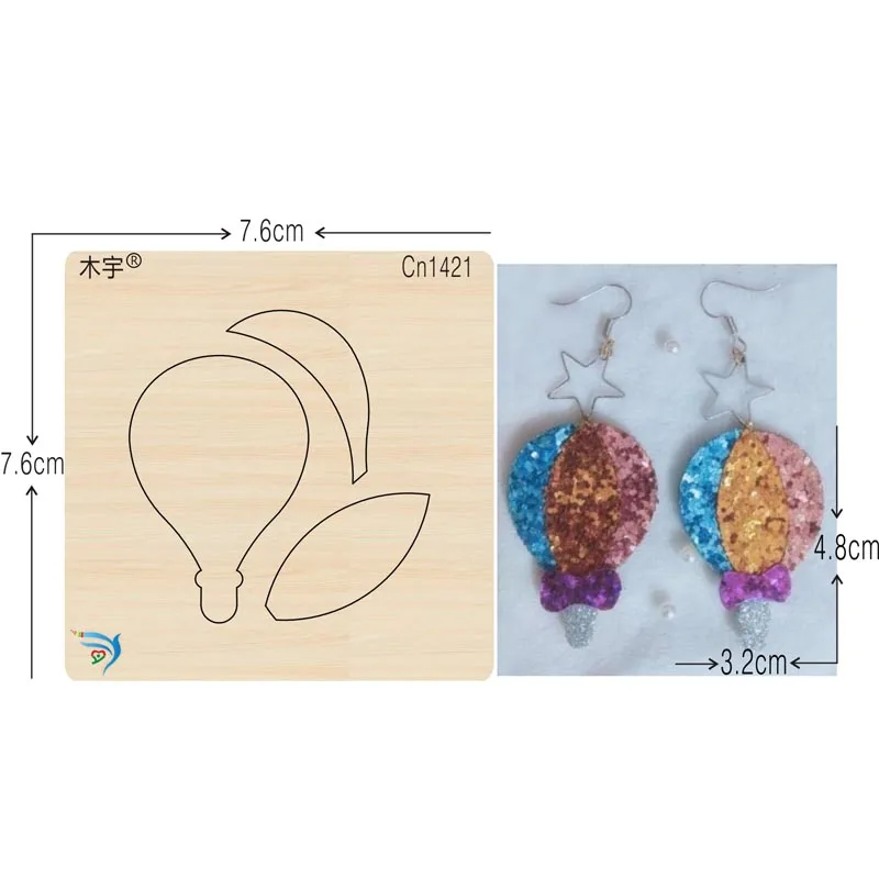 Горячий воздушный шар Eardrop cn1421 muyu высечки штампы- новая деревянная форма резки для скрапбукинга Thickness-15.8mm