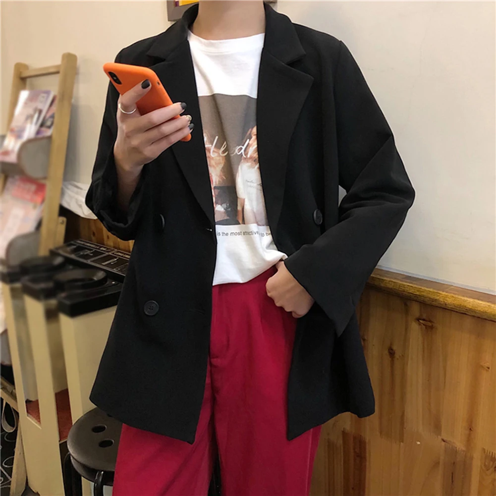 Блейзер Женский винтажный черный белый свободный 2019 | Женская одежда